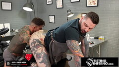 Beefy Tattooer Rosebuded By Jock Fist - Teddy Bryce, Archer Croft - FistingInferno Thumb