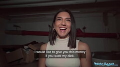 Public Agent Beautiful Brunette Biology Student Cums Over a Stranger Cock Thumb