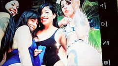 Latina and friends Cumtribute Slow-Mo Thumb