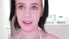 REMI JONES 18 YO Cutie POV NO HANDS Finish Cum Swallow Blowjob - WOW! A Thumb