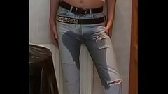 pissing in destroyed jeans Thumb