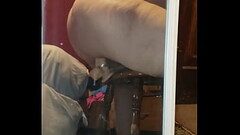 Playing with a big dildo getting wet and hot Thumb