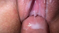 Extremely close up fuck with bestie husband, tight creamy pussy and cum smear Thumb