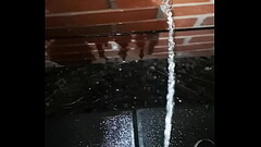Small Cock Pisses Outside His Out At Night Thumb