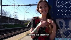Tricked slut fucked outdoor by agent in doggystyle in POV Thumb