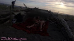 Strangers caught my wife touching and masturbating my cock on a public nude beach with cumshot - Mis Thumb