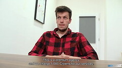 Sweet Looking Twink Sucks His Future Boss'_ Dick On His First Day And Bends Over To Secure His J Thumb