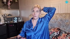 Housewife getting into Her lingerie for Her Hubby coming home Thumb