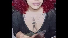 Watch me suck my big black dildo Thumb