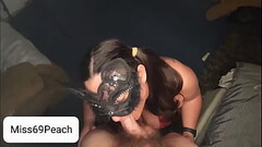 Miss69Peach gets throat pounding Thumb