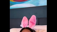 Pink latina bunny fucks herself with a carrot - Ivy Flores Thumb