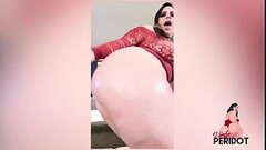 Red Butt Plug In Big Booty Babes Asshole Thumb