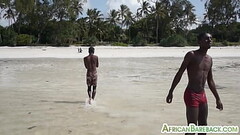 Unsaddled Ebony twink stuffing amateur after shower Thumb