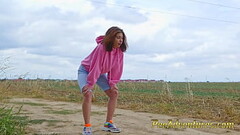Intense fitness outdoor makes her pee her pants Thumb