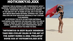 Hotkinkyjo in sexy black monokini take red cyclop dildo in the ass at the sandy dunes &amp_ anal pro Thumb