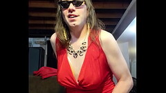 Red And Gold Wearing Sissy Jade Cums From Penatration Thumb