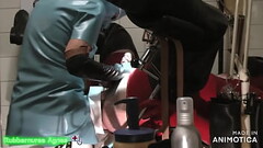 Rubbernurse Agnes - short blue latex nurse dress with mask - raw uncut single take clinic session -  Thumb