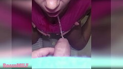 He pee in my mouth in public toilet. POV blowjob Thumb