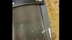 Cumshot in hotel workout room with my bbc Thumb