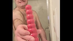Nude Martin Lavall&eacute_e masturbates, ejaculates and tastes his own semen with a cherry gode Thumb