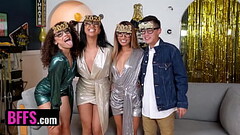 New Year Party Gets Wild For Horny Ebony Besties Clara Trinity, Willow Ryder &amp_ Ameena Green - BF Thumb