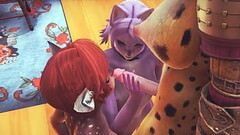 Furry Hentai - Futanari Fawn girl having sex with Tiger Futanari - Japanese Asian Manga Anime Film G Thumb