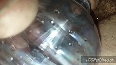 Piss In Water Bottle Super Closeup Seen Through Clear Side Then Swill My Piss Thumb