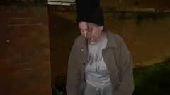 Cracky is offered a cigarette to stick her finger up her bum and piss Thumb