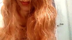 Hotwife fingering after taking shower, webcam show Thumb