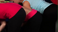 CFNM locker room HJ by femdom ladies for lucky dude Thumb