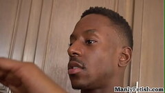 Black gay mesmerized sucked and rimmed by costumed BF Thumb