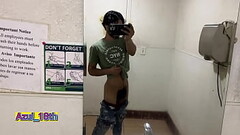 They publish a new porn video of a twink undressing in the city'_s public bathroom Thumb