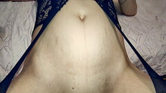 The husband beautifully spreads his legs to his sexy wife in stockings Thumb